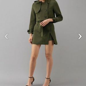 Urban Double-breasted Cropped Jacket and Skirt Set